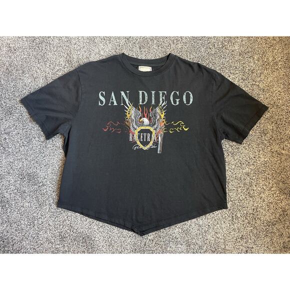 Modish Rebel San Diego Racetrack Cropped T-shirt BKE NWT Sz XL - Picture 1 of 8